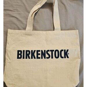 Vintage Birkenstock Canvas Tote Bag Natural USA Made Logo Tan Cotton